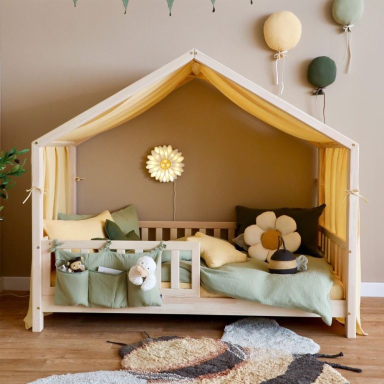 Pat copii căsuță, MiniMini, Stillwood Cottage din lemn masiv, Natur